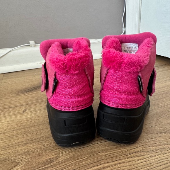 The North Face Pink Black Waterproof Winter Snow Boots Toddler Girls Size 7 - Picture 4 of 6